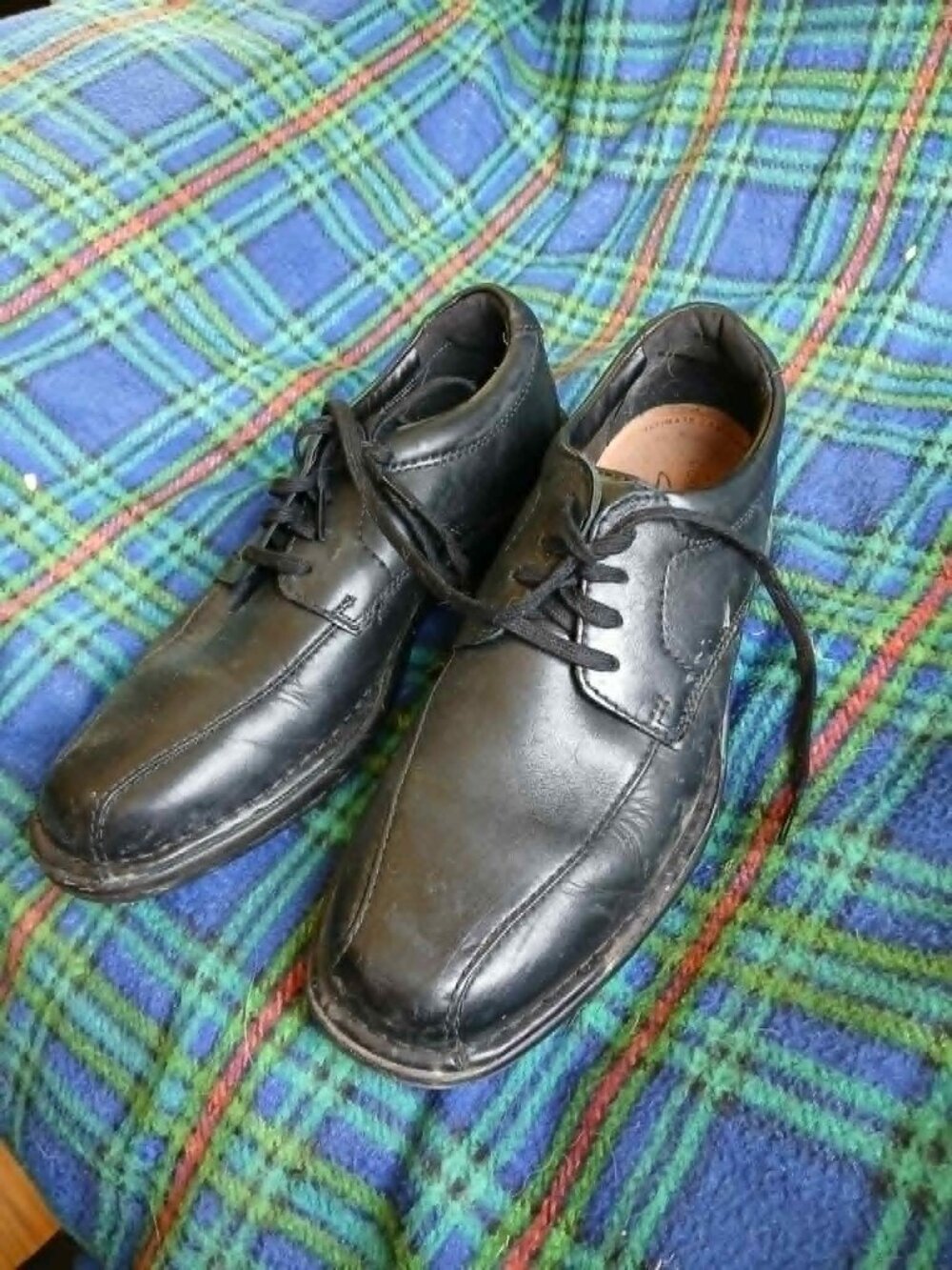 Clarks Black Leather Comfort Cushion Chunky Lug Sole Penny Loafer Womens Size 7